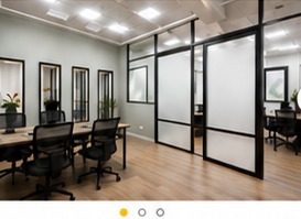 Office space with freshly painted walls